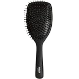 PARSA Beauty Professional Wirkstoffbürste Carbon + Turmalin (Paddlebürste groß) – Perfektes Glätten ohne fliegende Haare – Entwirrbürste mit karbonisierten Nylonstiften