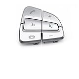 Lenkradschalter Taste Für BENZ AB Für CLS Für GLS Für GLE W172 W246 W218 W156 W292 W166 Innenraum Multifunktions-Lenkrad-Steuerschalter-Tasten(Silber rechts)