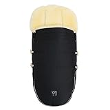 Kaiser 6544525 Lammfell Fußsack 'LOVE THE NATURE' Farbe: black