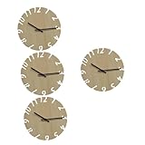 Alipis 4 Stück Leise Wanduhr Aus Holz Bequeme Wanduhren Hängende Wanduhr Holzuhr Wohnzimmer-wanduhr- Haushaltswanduhr Dekorative Hängeuhr Küchenwanduhren Batteriebetrieben Holz