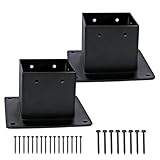 Tyinerc Pfostenträger – 2 Stück Pfostenträger Innenmaß 8,4 x 8,9 cm | Fixierer für Gartenhäuser – für Boden Außen Garten Gehege Terrasse Veranda Pergolen Pavillons Schuppen