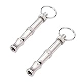 SelHeng Ultraschall-Hundepfeife, verstellbar, tragbar, Überschallpfeife, Hundepfeife, für Haustiertraining, Training und Verhalten, 2 Stück, silberfarben