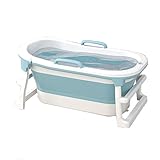 Faltbare Badewanne, faltbare Badewanne, Erwachsene, tragbar, großer Kunststoff-Whirlpool, freistehende Duschbadewanne (2 Farben) (Farbe: Blau)