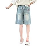 Lässige Stretch-Jeans für Mädchen im Alltag mit hohem weichem atmungsaktivem Material für Frühlings- Sommeroutfits kombiniert mit T-Shirts