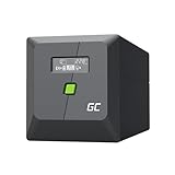 Greencell UPS 1000VA 700W PowerProof mit LCD-Display – USV mit Reiner Sinuswelle, zuverlässiger Stromschutz, Überspannungsschutz, Notstromversorgung für Haushaltsgeräte, USB/RJ45, 2X Schuko + 2X IEC