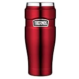 Thermos Stainless King Thermobecher aus Edelstahl rot 0,47l - Coffee to Go Becher, absolut dicht, spülmaschinenfest, 7h heiß & 18h kalt, mit Haken für Teebeutel, BPA-frei