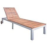 Xichuzi Sonnenliege Akazie Massivholz, Gartenliege, Liegestuhl, Sonnenstuhl, Sonneninsel Outdoor, Liegen, Gartenmöbel, Bäderliege, Relaxliege - 44611