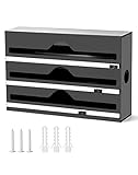 QWORK® 3 in 1 Küche Folienspender Folienschneider für Frischhaltefolie Folien Backpapier, Kompatibel mit 31 cm Rollen, Wandmontage oder Stand auf der Arbeitsplatte