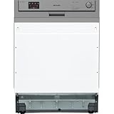 Sharp QW-HX12S47ES-DE Geschirrspüler Teilintegriert / 60 cm/E / 13 Maßgedecke / 3 Programme mit 50 min. Kurzprogramm/Edelstahl