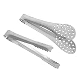 Ciieeo 6 Stück Besteck aus Edelstahl Vorspeisenzange Kochzange kleine Zangen zum Servieren von Speisen Salatzange kleine Küchenzange Servierzange für die Küche Rostfreier Stahl Silber