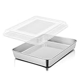 Herogo Kuchenform, Tief Backblech mit Deckel, 31x24x5 cm, Edelstahl Rechteckig Ofenblech Kuchenblech Fettpfanne zum Backen Kochen, Ideal für Brownie Kuchen Lasagna, Spiegelfinish & Spülmaschinenfest