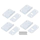REXVTNS Heavy Duty Stainless Steel Bed Rail Brackets - 4PCS Sturdy Bed Frame Fittings for Wooden Furniture Restoration, Ideal for Beds, Headboards, and Footrests