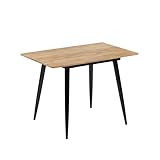 Vicco Esstisch Beaver, Schwarz/Goldkraft Eiche, 80 x 70 cm ausziehbar