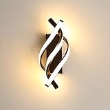 DAXGD Wandlampe LED Modern, Wandleuchte Innen 22W 2500LM für Schlafzimmer, Warmweiß 3000K, Wandbeleuchtung für Wohnzimmer Korridor Treppen, Schwarz [Energieklasse E]