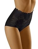 Wolbar Damen Sexy Shapewear-Slips Spitze Miederslip Hohe Taille Figurformende WB207, Schwarz,XXL
