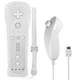 GAOUTO Controller für Nintendo Wii, Nunchuk Wii Fernbedienung mit Wii Controller Remote mit Nunchuck Wii Remote Gamepad für Wii Wireless wii Fernbedienung (Controller ohne Motion Plus) (Weiß)