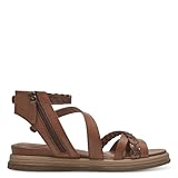 Tamaris Damen Sandaletten, Frauen Sandalen,offene Schuhe,Strandschuhe,Riemchensandalen,elegant,Leichter Absatz,Sommerschuhe,Cognac,37 EU