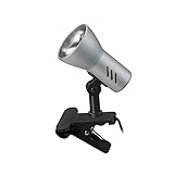 BRILONER - Schreibtischlampe mit Kabelschalter, schwenkbar, E14 Fassung, max. 40 Watt, Klemmlampe, Klemmleuchte, Nachttischlampe, Leselicht Kinder, Leselampe Bett, 6,5x11,5x10,8 cm, Titanfarbig