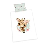 Giraffe Bettwäsche 'Made in Green', Kopfkissenbezug ca. 40x60 cm mit Hoteleinschlag, Bettbezug ca. 100x135 cm mit leichtläufigem Markenreißverschluss, 100% Baumwolle, Renforcé