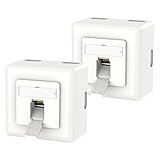 VCELINK Netzwerkdose Netzwerkdose Aufputz für CAT.7 CAT.6A CAT.6 CAT.5 Netzwerkdose Aufputz Cat7 mit 1X RJ45 Port Geschirmte Lan Dose 10Gbps IA/TIA 568A&B 8P8C Weiß 2 Stück