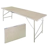 FIXKRAFT Holz Klapptisch Camping Tisch Faltbar 178cm Lang Multifunktionstisch Klappbar Campingtisch Leicht Bierpongtisch Picknicktisch (mit Tragegriff, Verschluss)