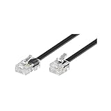 Goobay 68530 Telefonkabel RJ11 Stecker auf RJ45 Stecker Flachkabel RJ11 Kabel für Faxgerät DSL Modem VDSL Router Kabel ISDN DSL Kabel Schwarz 3m