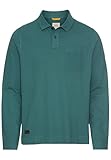 camel active Herren Langarm Poloshirt aus Reiner Baumwolle Dunkelgrün, menswear-3XL