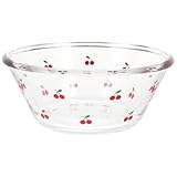 INOOMP Glas Salatschüssel mit Erdbeermotiv Hitzebeständig Lebensmittelecht Transparente Glasschale für Haushalt und Servieren