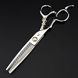 TTOOGO 6,0-Zoll-Linkshänder-Haarschere mit Tiger-Emblem-Professioneller 6CR-Stahl-Linke-Salonschere zum Präzisionsschnitt,B