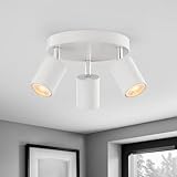 wowatt Deckenstrahler 3 Flammig, GU10 Strahler Deckenleuchte Schwenkbar, Weiß Deckenlampe Strahler LED Lampe Decke, Spotleuchten & Spotbalken für Wohnzimmer, Schlafzimmer, Küche, Nein Leuchtmittel