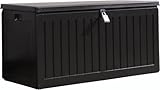 Olsen & Smith Gartenbox 270L | Wasserdicht & Wetterfest Abschließbare Polypropylene Aufbewahrungsbox aus | Große Gartentruhe für Garten, Balkon & Terrasse | Robust, Geräumig & Pflegeleicht (schwarz)