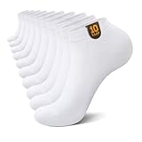 IceCony Sneaker Socken Herren Damen 10 Paar Kurze Baumwolle Halbsocken Quarter Atmungsaktive Unisex Weiß 39-42