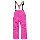 Skioverall für Kinder Kinder Skihose Mädchen Skihose mit Hosenträgern Atmungsaktive Snowboardhose Mädchen & Jungen Warm Thermo Winterhose Schneehose mit Taschen