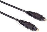 PremiumCord Optisches Audiokabel Toslink - 1,5 m, Toslink Plug-on-Plug, digitales Kabel für HiFi-Stereoanlage Sounbar TV, HQ Audio, gelötet, Schwarze Farbe