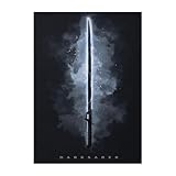 Displate Star Wars Metallposter Star Wars Poster Star Wars Geschenk Star Wars Deko Star Wars Plakatte Star Wars - Lightsabers - Darksaber Poster 32x45cm