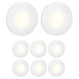 ledscom.de 8 Stück LED Treppenlicht/Wandeinbauleuchte FEX für innen und außen, rund, 85mm Ø, warmweiß