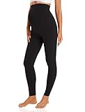 Gowjog Damen Umstandsleggings High Waist Schwangerschaftsleggings Blickdichte Umstandsleggings Stretch Lang Umstandsmode Leggings für Schwangere (Schwarz,L)