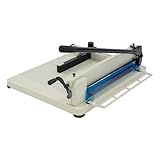 Papier Schneidemaschine aus Stahl mit Einstellbare Positionierungsbügel, Manueller Papierschneider mit Papierhalteplatte, Stapelschneider mit Sicherheitsabdeckung Max.Schnittstärke: 40 mm (Weiß)