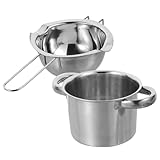 Ipetboom Edelstahl Schmelzschale Doppelkessel Topf für Schokolade Butter Käse Candy Melting Leicht und Bruchsicher zum Backen und Schmelzen Zuhause und Geschenke