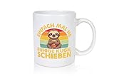 Einfach mal ne ruhige kugel schieben | Crossboule | Faultier - Tasse Weiss - Kaffeetasse/Geschenk/Familie