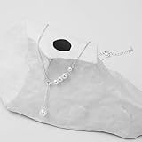 Damen Kette Silber, Versilbert Necklace Women Y-Förmige Perlen Halsketten mit Anhänger 40+5cm