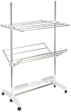 InnovaGoods Elektrischer Wäscheständer/Wäschetrockner, zusammenklappbar, Trocknung durch Luftstrom, 12 Stangen, 24 W, Weiß, 87 x 143 x 65 cm