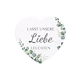 100 Stück Wunderkerzen Etiketten Hochzeit Wunderkerzen Karten - Lasst Unsere Liebe Leuchten - Gastgeschenke Hochzeit Party Deko für Wunderkerzen und Knicklichter