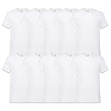 Fruit of the Loom Herren V-Neck Valueweight T-Shirt, weiß, XL (10er Pack)