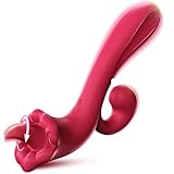 Qhysin Vibratorensets für Frauen Dildo Vibrator Sex Spielzeug für die Frau Paare Analvibrator mit 10 Zungenlecken + 10 Vibrationmodi Vibration für Frauen G Punkt Vibratoren Klitoris Stimulator für Sie