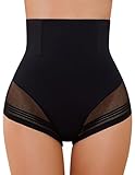 SIMIYA Bauchweg Unterhose Damen Shapewear Bauch Weg Miederhose Hoher Taille Miederslip Unterbauch Kontrolle Body Shaper für Frauen (Schwarz, M)