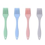 4 Stück Silikonpinsel,Backpinsel Silikon,Grill Küche Pinsel,Backen Silicone Brush,Grillpinsel Küchenpinsel Basting,Hitzebeständig ölpinsel Baking,Pastry Backpinsel-set,Kitchen Kochpinsel Kuchenpinsel