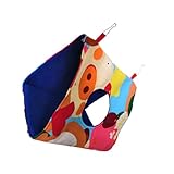 Homoyoyo Pet Hängematte Dreieckiges Vogelnest aus Strapazierfähigem Canvas Kleines Parrot Schlafbett mit Blauem Innenfutter Sicherer Schlafplatz für Wellensittiche und Kleine Vögel