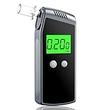 Hoonyer Alkoholtester, Polizeigenau Alkoholmessgerät mit 10 Mundstücken, Professional-Grade Accuracy Breathalyzer mit Digitaler LCD-Anzeige, Portable Alcohol Tester with USB Rechargeable (Schwarz)