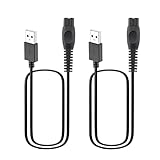 Leloco 2 Stück USB Ladekabel 5V für Philips OneBlade Elektrorasierer – Ersatz Ladegerät Netzkabel kompatibel mit Philips QP2724/90, QP2834/70, QP1924/70, QP4631/90, QP1324/20, MG5910/49, MG7910/49